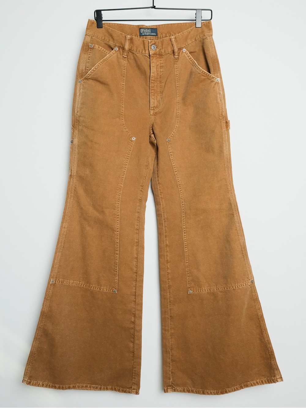 Polo Ralph Lauren Beige Carpenter Flared Pants Double Knee Workwear
